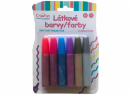 CreaFun - Látkové barvy - sada třpytky 6 (42ml)