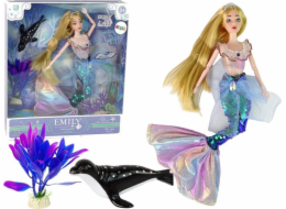 Dětská panenka LeanToys Emily Mermaid Green Doplňky