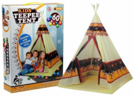 LeanToys Tipi Stan Indický domeček na hraní + 60 míčků 155 cm