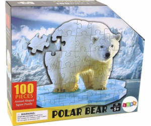 LeanToys Puzzle 100 dílků motiv ledního medvěda