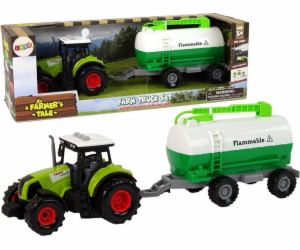 Traktor LeanToys pro děti s přívěsem a cisternou Car Farm