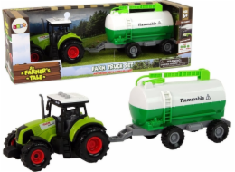 Traktor LeanToys pro děti s přívěsem a cisternou Car Farm