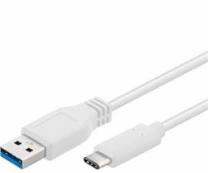 PremiumCord USB-C/male - USB 3.0 A/Male, bílý, 2m