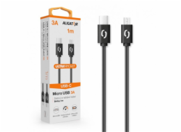 Aligator DATKP41 DK 3A, USB-C/microUSB Datový kabel ALIGATOR POWER 3A, USB-C/micro USB 1m, černý