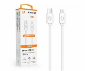 ALIGATOR Datový kabel POWER 3A, USB-C/microUSB bílý