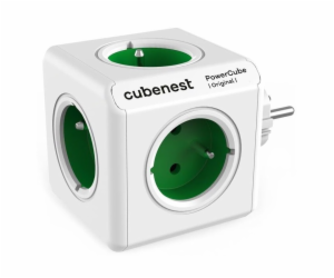 Cubenest Powercube Original,  5× zásuvka, bílá/zelená, dě...