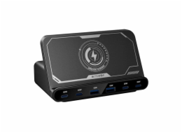 Blitzwolf BW-S27 160W, 2xUSB-A, 4xUSB-C, 15W wireless charger (black)