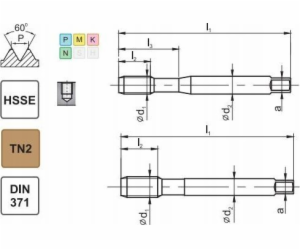 Fanar THREAD UNC 1/4-20 DIN-371C R40 (2B) HSSE TN 800X