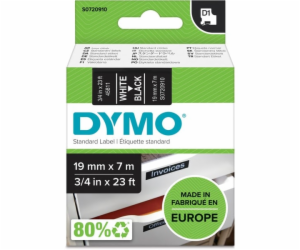 DYMO D1 Standard - White on Black - 19mm x 7m