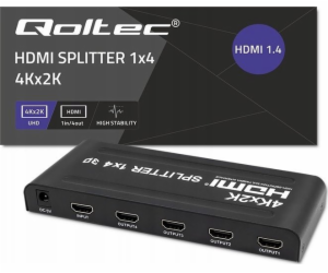 Qoltec 51798 Aktivní HDMI Splitter 4 x HDMI 4K x 2K | 3,4...