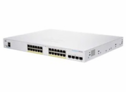 Cisco switch CBS350-24P-4X-UK (24xGbE,4xSFP+,24xPoE+,195W,fanless) - REFRESH