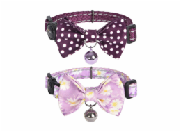 Collar set Dogness for cats 2 pcs (Calamus Purple/Polka Dot Purple)