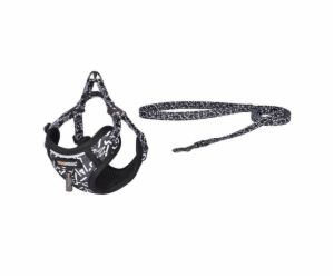 Dogness walking set leash 1,5m+harness for dog (black and...