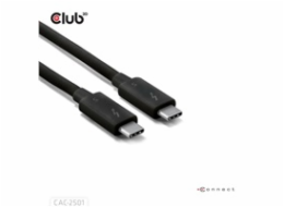 Club3D Kabel Thunderbolt 5, 80/120Gbps, Certifikovaný kabel, 1x 4K540Hz, 2x8K240Hz, PD 240W, 1m