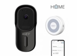 iGET HOME Doorbell DS1 Black + CHS1 White - WiFi bateriový videozvonek, set s reproduktorem, CZ app