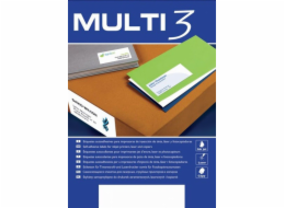 MULTI 3 MULTI univerzální etikety 3,70x67,7mm, obdélníkové, bílé 100 listů.