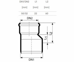 Magnaplast Krátká vnitřní redukce kanalizace PP 32/50 HTR...