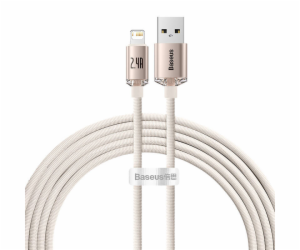 Kabel USB do iP Baseus Crystal Shine, 2.4A, 2m (różowy)