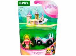 BRIO Disney Princezna Šípková Růženka s vagónkem, autíčko