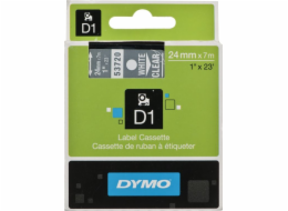 Dymo páska Dymo D1 24 mm x 7m Transparent (bílý text)