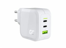 Powergan 65W PD 3.0 QC 3.0 2XUSB-C 1xusB-A Bílá nabíječka