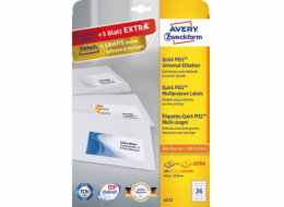 Avery Zweckform Quick Peel Labels 64,6x33,8 (6172)