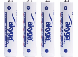 Akyga alkalická baterie AAA LR03 Zn-MnO2, 1.5V/1300mAh, shrink 4x