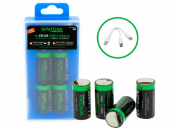 PATONA nabíjecí baterie CR123A Li-lon 800mAh 3,7V s USB-C nabíjením, 4ks v balení