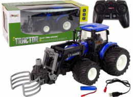 Dálkově ovládaný traktor LeanToys s Grabber Blue