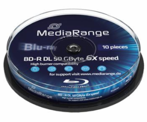 MEDIARANGE BD-R BLU-RAY 50GB 6x Dual Layer spindl 10ks