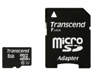 Transcend MicroSDHC 8GB + Adapter / Class 10 UHS-I