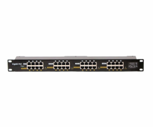 Patch panel POE Gigabit cat.5e 16p 1U Black stíněný, 19" ...