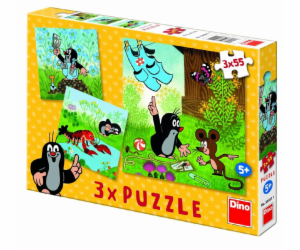 Dino Puzzle Krteček a kalhotky 3x55 dílků