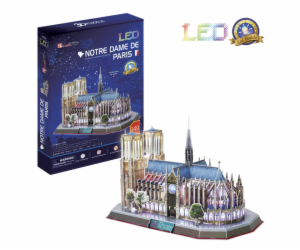 Puzzle 3D Notre Dame de Paris s LED světlem - 144 dílků