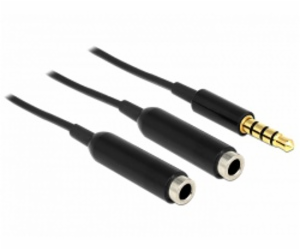 Delock adaptér stereo jack 3,5 mm samec,4 pin > 2 x stere...