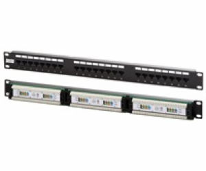 19" Patch panel XtendLan 24port, UTP, Cat5E, duální svork...