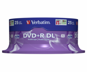 1x25 Verbatim DVD+R Double Layer 8x Speed, 8,5GB matny st...