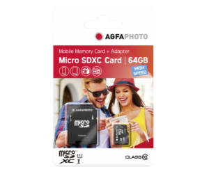 AgfaPhoto Mobile High Speed 64GB MicroSDXC Class 10 + Ada...