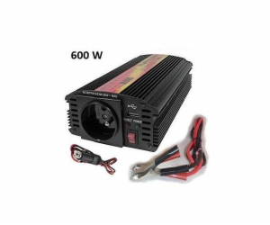 Měnič napětí Carspa CAR600U-122 12V/230V+USB 600W, modifi...