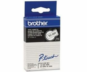 BROTHER TC201 Black On White Tape (12mm)