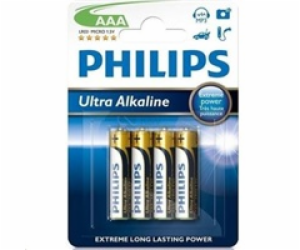 Philips baterie AAA ExtremeLife+, alkalická - 4ks