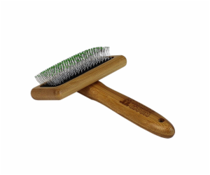 Bamboo Groom Střední jemný kartáč s nerezovými hroty, Fin...