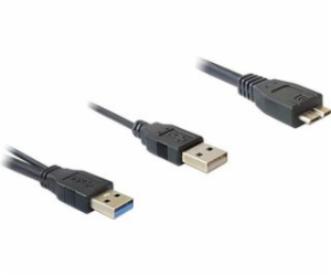 DeLOCK USB 3.2 Gen 1 Y-kabel, 2x USB-A zástrčka > Micro-U...