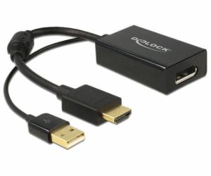 Delock adaptér HDMI-A samec > Displayport 1.2 samice černá