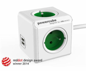 Zásuvka prodluž. PowerCube EXTENDED USB, Green, 4 rozbočk...