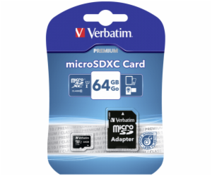 Verbatim microSDXC          64GB Class 10 UHS-I vc. adapteru