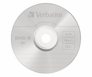 1x100 Verbatim DVD-R 4,7GB 16x Speed, matny stribrna