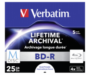 1x5 Verbatim M-Disc BD-R Blu-Ray 25GB 4x Speed, Jewel Cas...