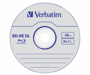 1x5 Verbatim BD-RE Blu-Ray 50GB 2x Speed, White Blue Surf...