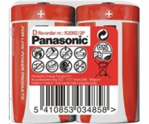 PANASONIC Zinkouhlíkové baterie Red Zinc R20RZ/2P D 1,5V ...